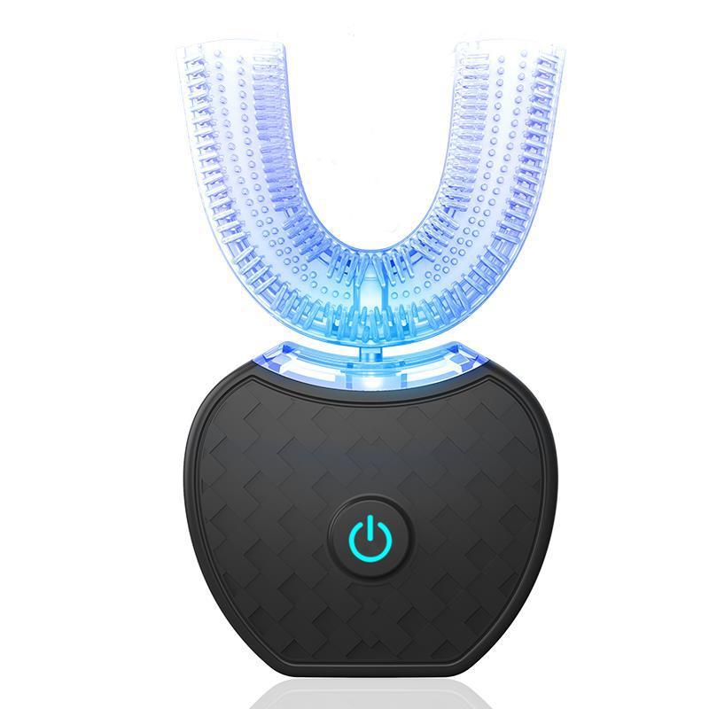 360 Grad intelligente automatische elektrische Zahnbürste, wasserdicht, U-Typ-Zahnbürste, Aufhellung, blaues Licht, USB-Aufladung