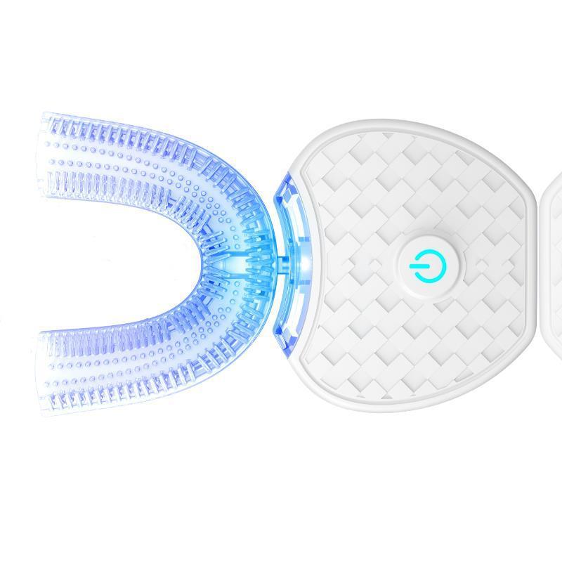 360 Grad intelligente automatische elektrische Zahnbürste, wasserdicht, U-Typ-Zahnbürste, Aufhellung, blaues Licht, USB-Aufladung
