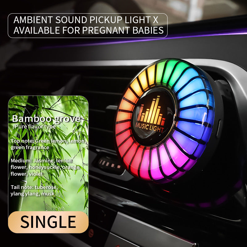 Auto Aromatherapie Luftauslass Atmosphärenlicht Auto Sound Pickup Licht Auto Parfüm Sprachgesteuertes Rhythmuslicht