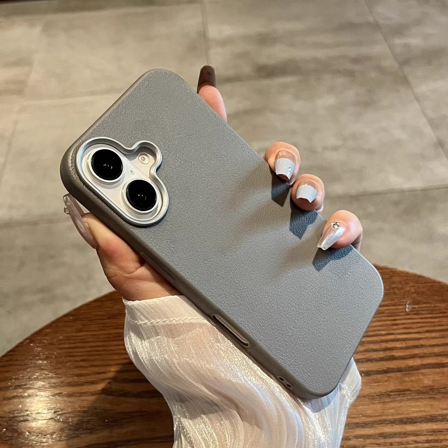 Plain Leather Pattern Soft Shell Simple All-inclusive Ultra-thin Drop-resistant