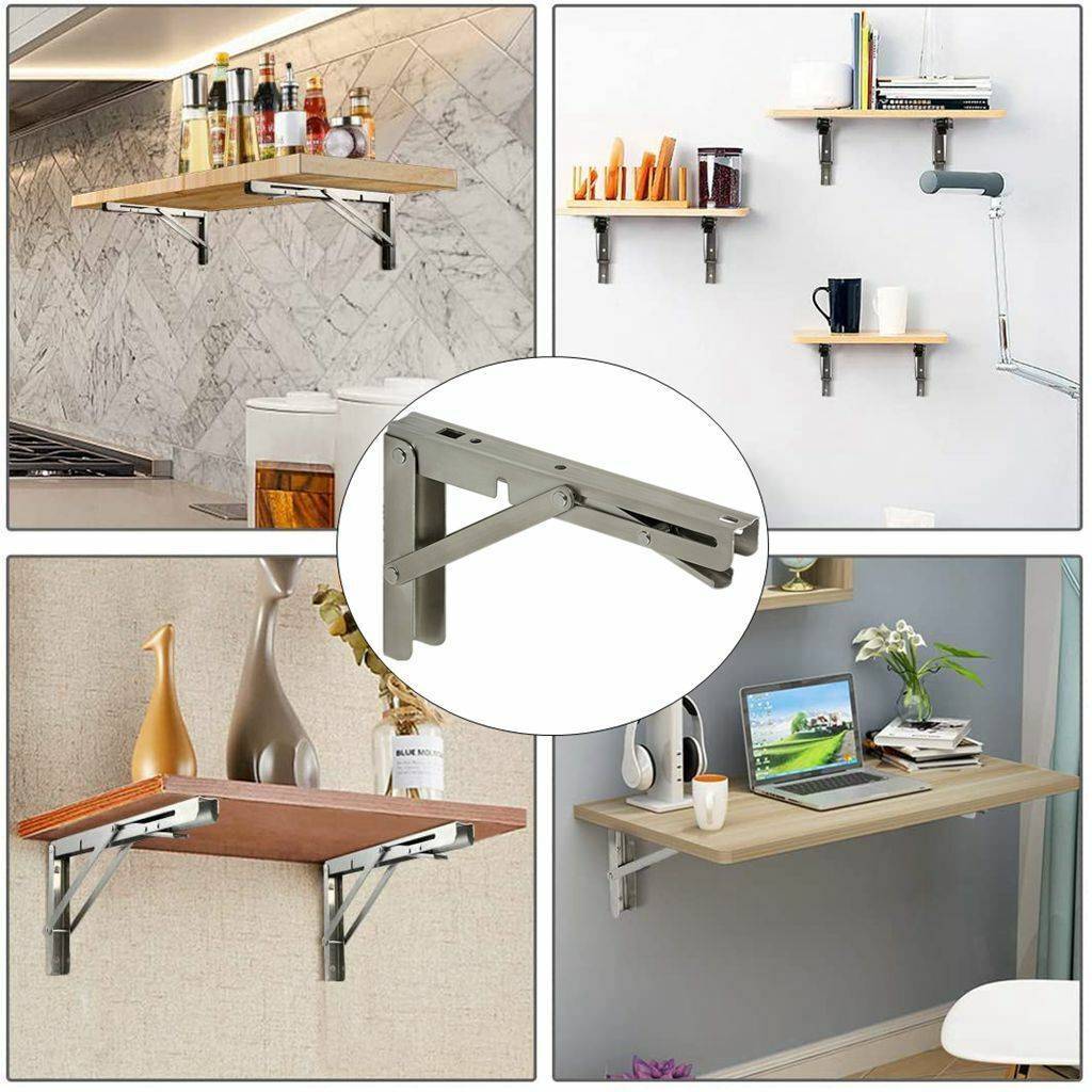 2x Boat Foldable Folding Console Table Holder Folding Bracket Folding Fitting Stainless Steel