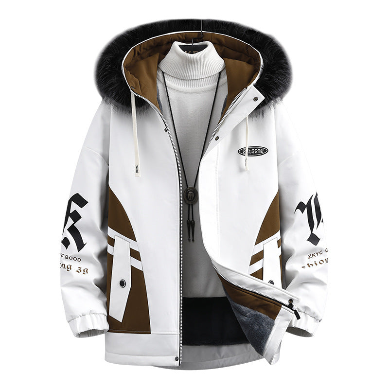 Velvet Padded Thickened Coat 15-year-old Boy Parker Cotton-padded Jacket