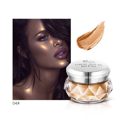Gesichts-Highlighter Jelly Gel Mermaid Lidschatten Glow Body Glitter Festival Makeup Iluminador Gold Liquid Highlighter Bronzer