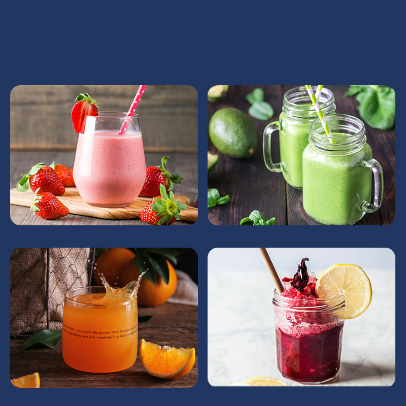 Tragbarer Mixer mit 6 Klingen, Mini-Entsafter, Tassenextraktor, Smoothie, USB-Aufladung, Fruchtpresse, Mixer, Lebensmittelmixer, Eiszerkleinerer, tragbare Entsaftermaschine