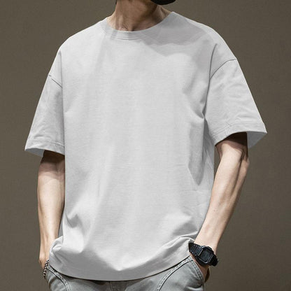 Cotton Heavy Fashion Korean Loose Boys Half Sleeve T-shirt