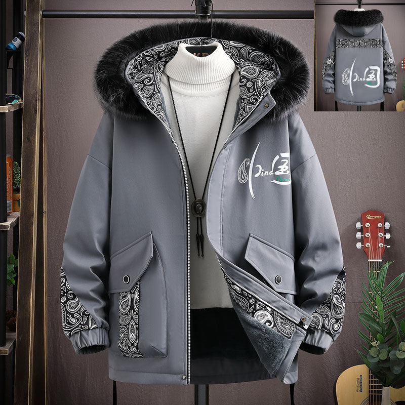 Velvet Padded Thickened Coat 15-year-old Boy Parker Cotton-padded Jacket