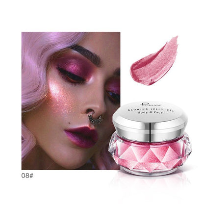 Gesichts-Highlighter Jelly Gel Mermaid Lidschatten Glow Body Glitter Festival Makeup Iluminador Gold Liquid Highlighter Bronzer