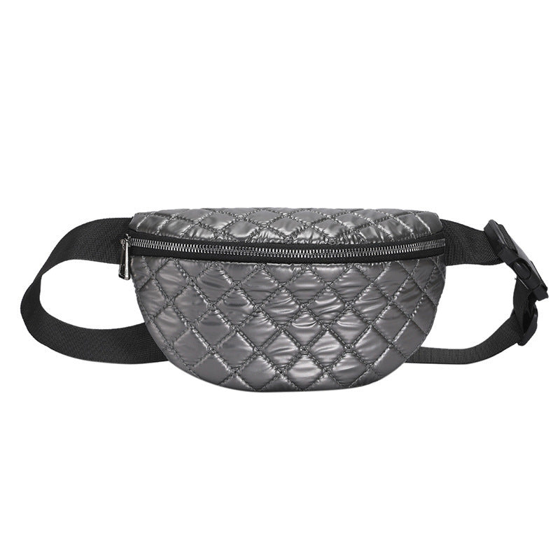 Rhombus bestickte Linie Schulter Pu Damen Gürteltasche