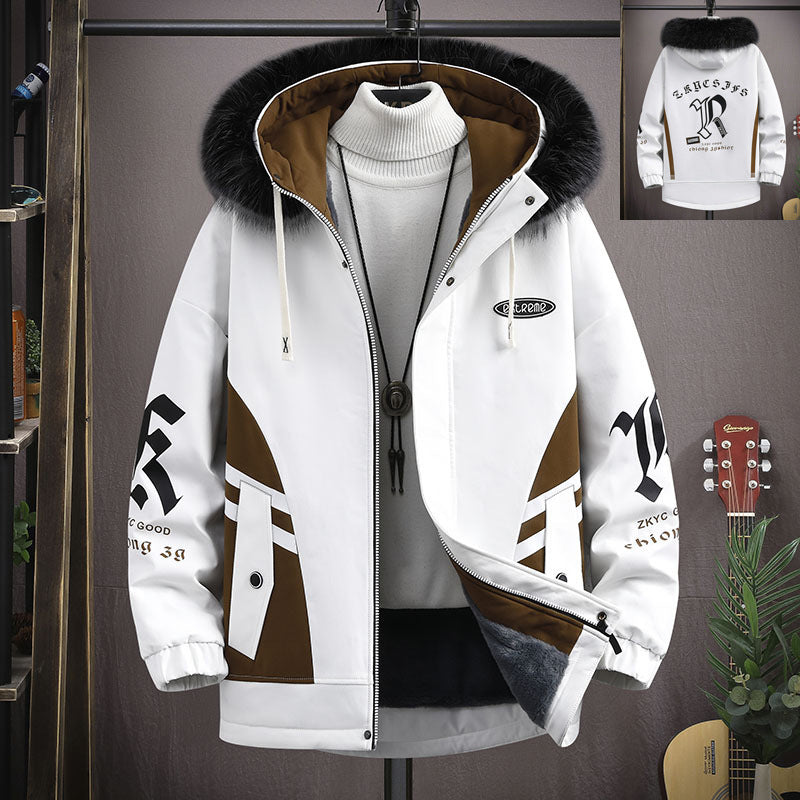 Velvet Padded Thickened Coat 15-year-old Boy Parker Cotton-padded Jacket