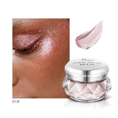 Gesichts-Highlighter Jelly Gel Mermaid Lidschatten Glow Body Glitter Festival Makeup Iluminador Gold Liquid Highlighter Bronzer