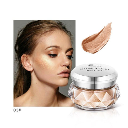 Gesichts-Highlighter Jelly Gel Mermaid Lidschatten Glow Body Glitter Festival Makeup Iluminador Gold Liquid Highlighter Bronzer