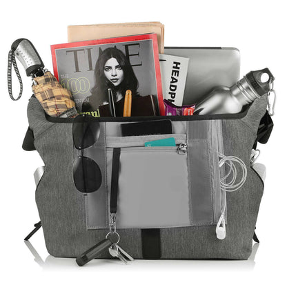 Diaper Shoulder Bag Large Messenger Diaper Bag For Fathers With 17 Pockets