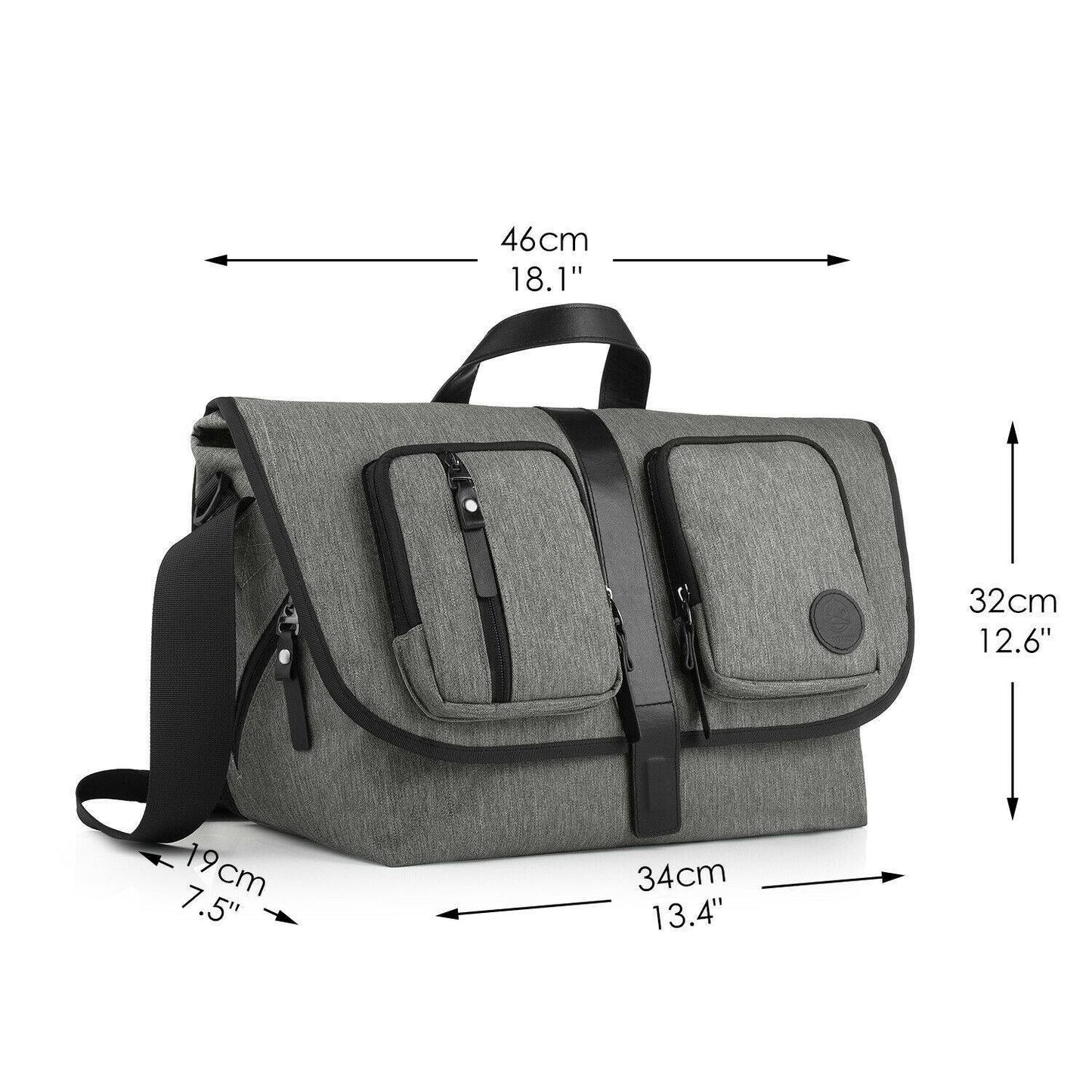 Diaper Shoulder Bag Large Messenger Diaper Bag For Fathers With 17 Pockets