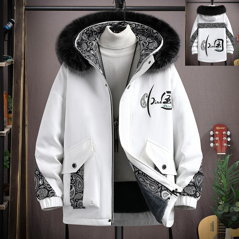 Velvet Padded Thickened Coat 15-year-old Boy Parker Cotton-padded Jacket