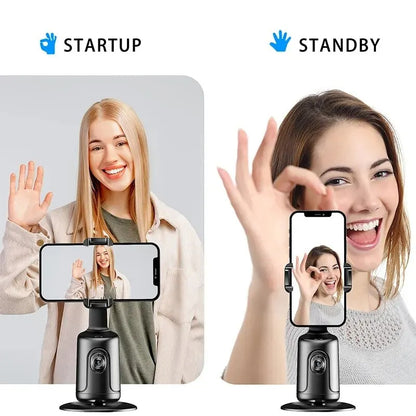 360 Auto Stabilizues Gimbal për Ndjekjen e Fytyrës me AI, Stabilizues Smart për Ndjekjen e Fytyrës, Mbajtës Telefoni Automatik për Video, Vlog, Transmetime të Drejtpërdrejta, Tripod