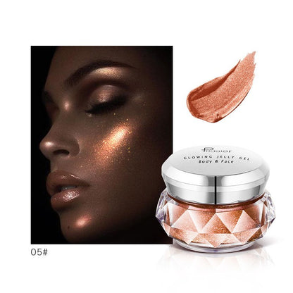 Gesichts-Highlighter Jelly Gel Mermaid Lidschatten Glow Body Glitter Festival Makeup Iluminador Gold Liquid Highlighter Bronzer