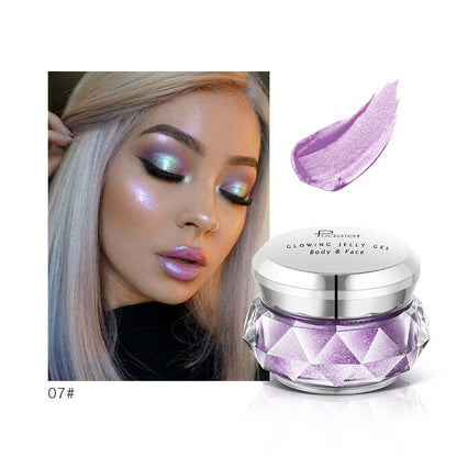 Gesichts-Highlighter Jelly Gel Mermaid Lidschatten Glow Body Glitter Festival Makeup Iluminador Gold Liquid Highlighter Bronzer