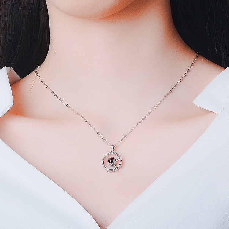 925 Silver Circle Pendant Projection Of Love