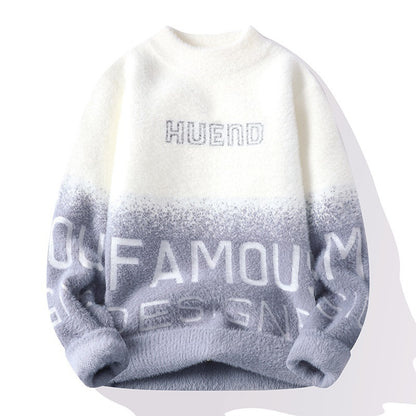 Men's Half Turtleneck  With Fleece Thickened Sweater