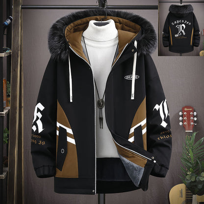 Velvet Padded Thickened Coat 15-year-old Boy Parker Cotton-padded Jacket