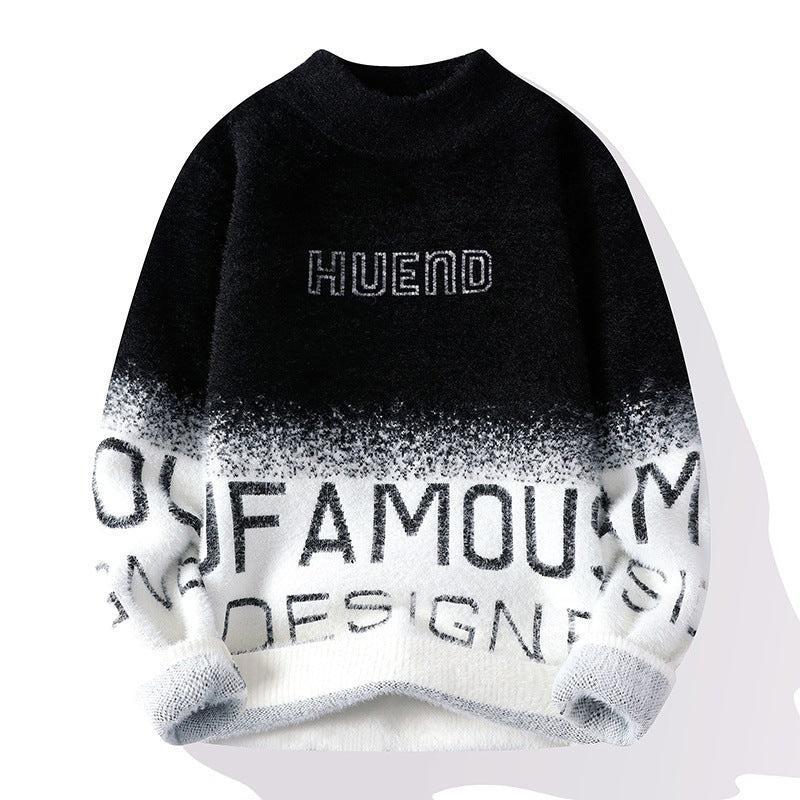 Men's Half Turtleneck  With Fleece Thickened Sweater