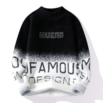 Men's Half Turtleneck  With Fleece Thickened Sweater