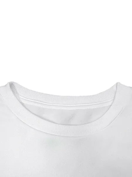 Women Basic Casual Pullover Spring Autumn Long Sleeve Solid Color Heart Printed Round Neck