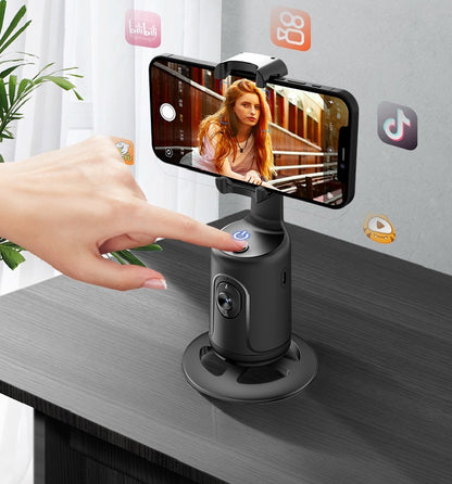 360 Auto Stabilizues Gimbal për Ndjekjen e Fytyrës me AI, Stabilizues Smart për Ndjekjen e Fytyrës, Mbajtës Telefoni Automatik për Video, Vlog, Transmetime të Drejtpërdrejta, Tripod