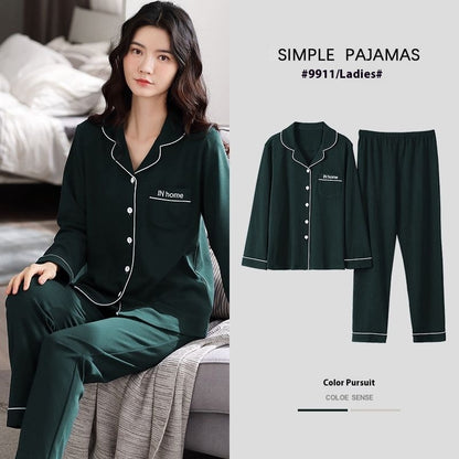 Pure Cotton New Long Sleeve Solid Color Thin Section Can Be Outerwear Homewear Suit