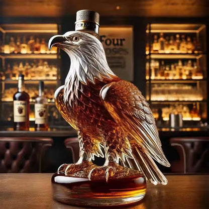 Kleine Whiskykaraffe in Adlerform. Ideal für Vater oder Ehemann. Exquisite Glasflasche, perfekt als Weihnachtsdeko