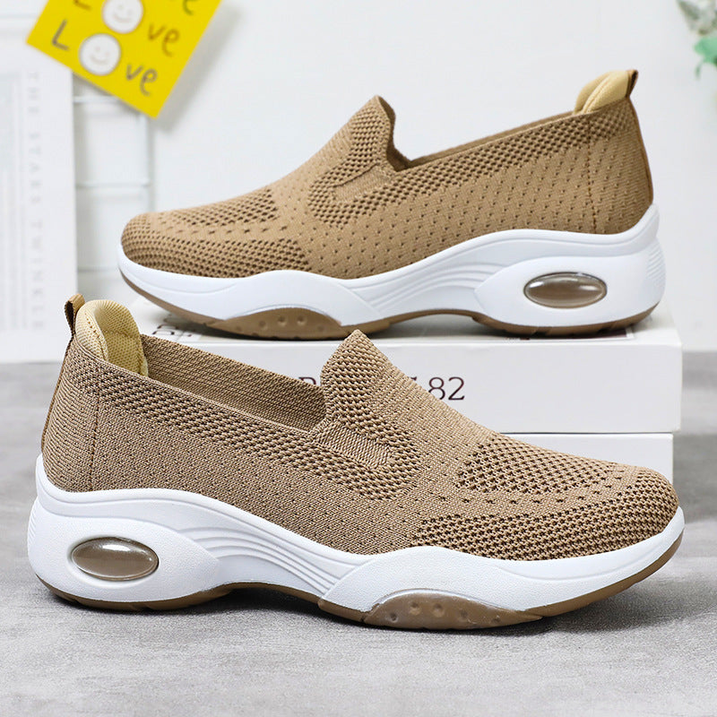 Women's Platform Flying Woven Casual Slip-on Height Increasing Cloth Shoes
