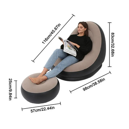 Dyshek Ajri me Fryrje, Divan i Rehatshëm, Shezlong, Stool Këmbësh, Beanbag Tek për Përdorim në Shtëpi dhe Jashtë