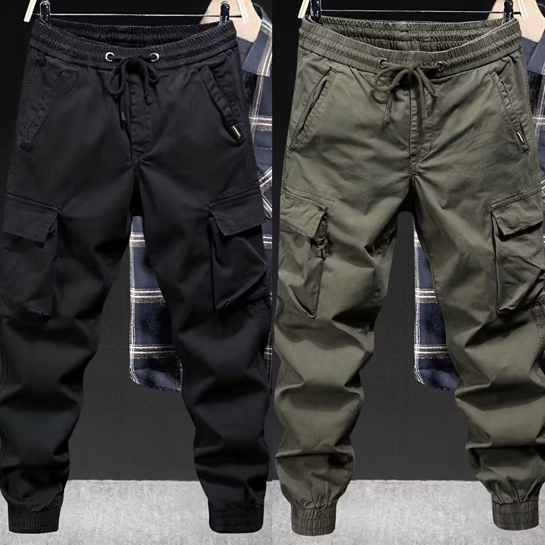 Loose Tappered Solid Color Overalls