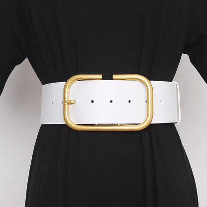 Women's Cowhide Wide Belt Waist Seal