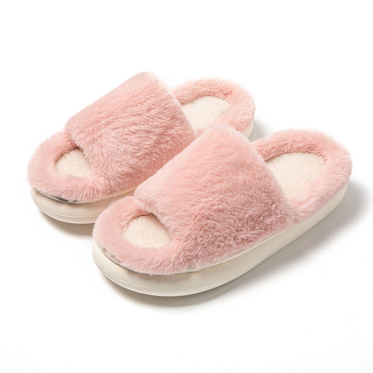 Women's Thick-soled Fur Interior Home Cotton Slippers