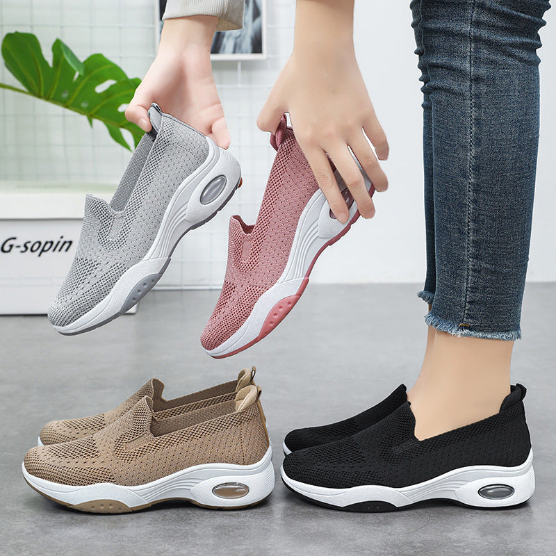 Women's Platform Flying Woven Casual Slip-on Height Increasing Cloth Shoes