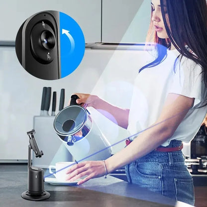 360 Auto Stabilizues Gimbal për Ndjekjen e Fytyrës me AI, Stabilizues Smart për Ndjekjen e Fytyrës, Mbajtës Telefoni Automatik për Video, Vlog, Transmetime të Drejtpërdrejta, Tripod