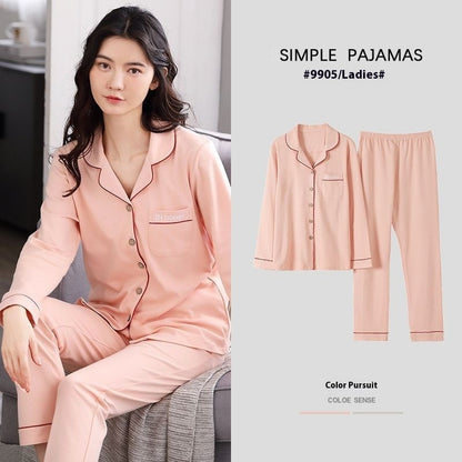 Pure Cotton New Long Sleeve Solid Color Thin Section Can Be Outerwear Homewear Suit