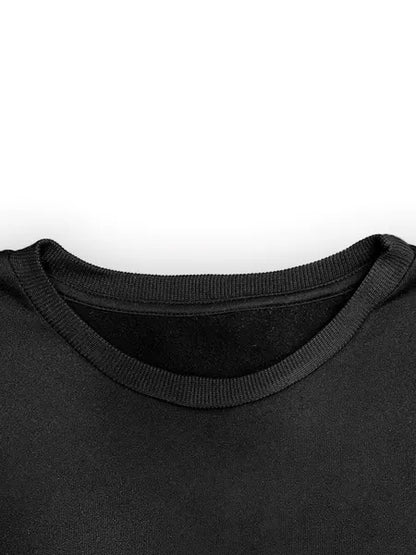 Women Basic Casual Pullover Spring Autumn Long Sleeve Solid Color Heart Printed Round Neck