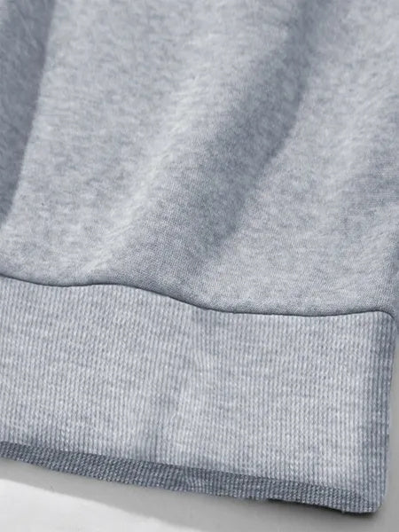 Women Basic Casual Pullover Spring Autumn Long Sleeve Solid Color Heart Printed Round Neck