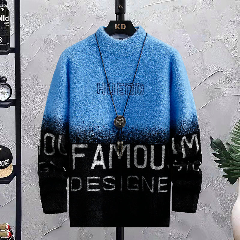 Men's Half Turtleneck  With Fleece Thickened Sweater