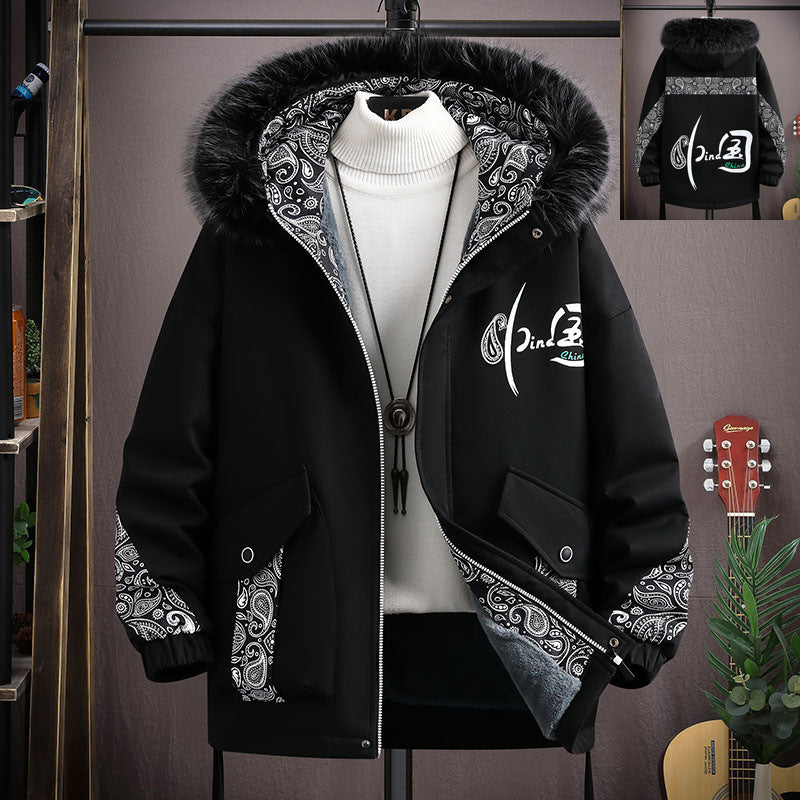 Velvet Padded Thickened Coat 15-year-old Boy Parker Cotton-padded Jacket