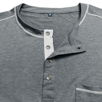 Men's Retro Short Sleeve T-shirt Color-block Crew Neck
